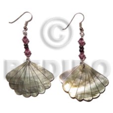 dangling blacklip scallop 25mmx35mm with 2 3mm coco