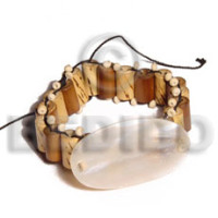 bamboo macrame with 40mmx35mm hammershell oval