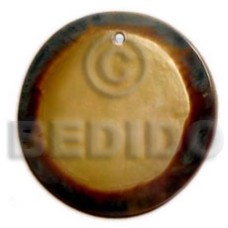 round mother of pearl shell (MOP) with embossed skin at the