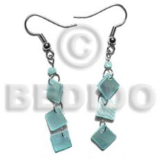 dangling 8mm aqua blue hammershell triple