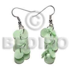 dangling multiple pastel green round 8mm kabibe