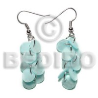 dangling multiple aqua blue round 8mm kabibe