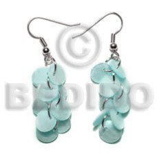 dangling multiple aqua blue round 8mm kabibe