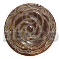 40mm round brownlip with rose design