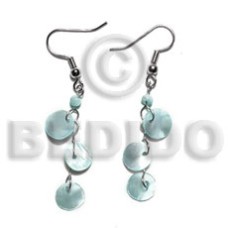 dangling triple 10mm aqua blue round hammershell