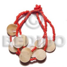 3 rows glass beads w  multiple
