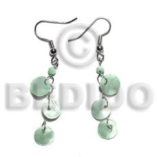 dangling triple 10mm pastel green round hammershell