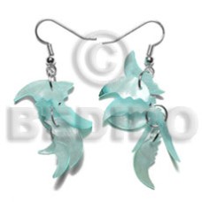 dangling 17mmx8mm aqua blue hammershell 7pcs. quarter