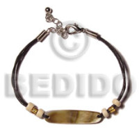 brownlip thin oval 7mmx35mm in wax cord