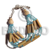 6 rows bamboo with aqua blue glass