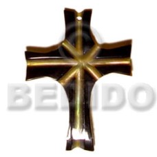 mother of pearl shell (MOP) cross with skin 40mm
