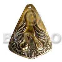 blacklip pointed teardrop with carving 45mm