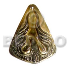 blacklip pointed teardrop with carving 45mm