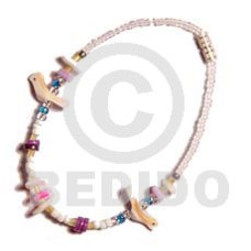 white glass beads with luhuanus fetish dyed