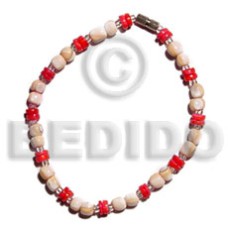 luhuanus beads with white clam in red