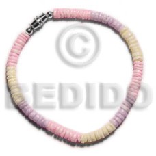 pastel colored combination white clam heishe