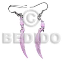 dangling 10x40mm lilac hammershell leaf and beads