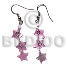 dangling 10mm pastel pink triple star hammershell