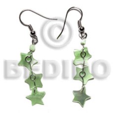 dangling 10mm pastel green triple star hammershell