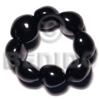elastic 9 pcs. black kukui nuts bracelet