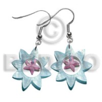 dangling 40mm aqua blue sun hammershell with
