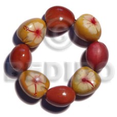 elastic 8 pcs. kukui nuts bracelet