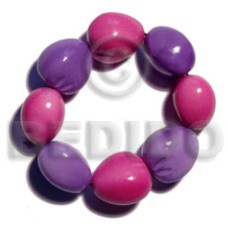 elastic 8 pcs. kukui nuts bracelet