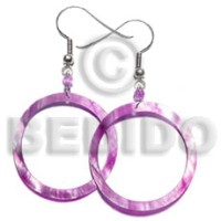 dangling pink kabibe shell earrings 45mm