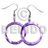 dangling lavender hammershell earrings 45mm
