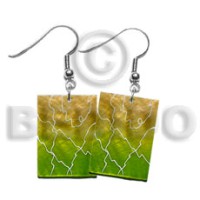 35mm x 25mm capiz lime green orange rectangular