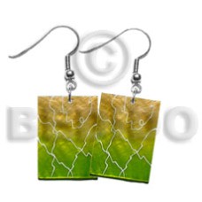 35mm x 25mm capiz lime green orange rectangular