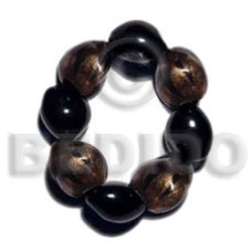elastic 8 pcs. kukui nuts black and
