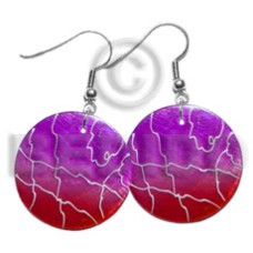 35mm round red violet capiz 2 tone graduated