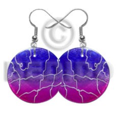 35mm round blue pink capiz 2 tone graduated