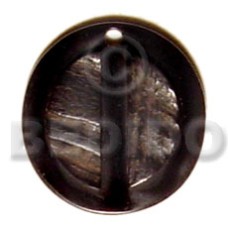 40mm round horn with natural carving