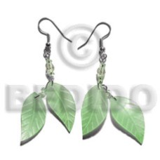 dangling double leaf pastel green hammershell 25mm