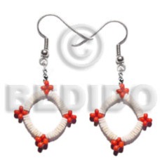 dangling white clam  glass beads combination