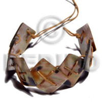 7 pcs. 20mmx20mm brownlip tiger diamond in tan criss cross wax w
