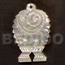owl mother of pearl shell (MOP) carving 40mm