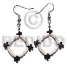 dangling white clam  glass beads combination
