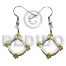 dangling white clam  glass beads combination