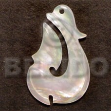 hook mother of pearl shell (MOP) 40mm