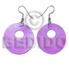 dangling 35mm lilac hammershell with 10mm hole
