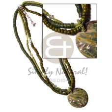 3 layered coco Pokalet in green tones acrylic