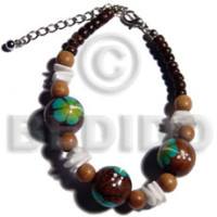 4 5mm coco Pokalet. natural brown with handpainted
