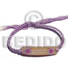 macrame coco id bracelet with flower painting  single color thre