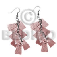 dangling old rose 20mmx15mm capiz 9pcs. in