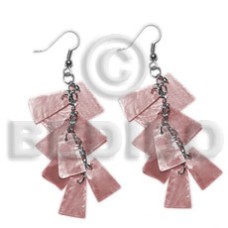 dangling old rose 20mmx15mm capiz 9pcs. in