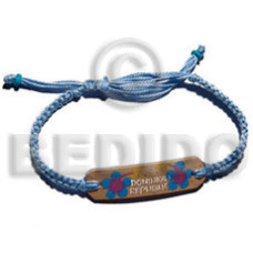 macrame coco id bracelet with flower painting  single color threa