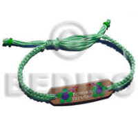 macrame coco id bracelet with flower painting  single color threa